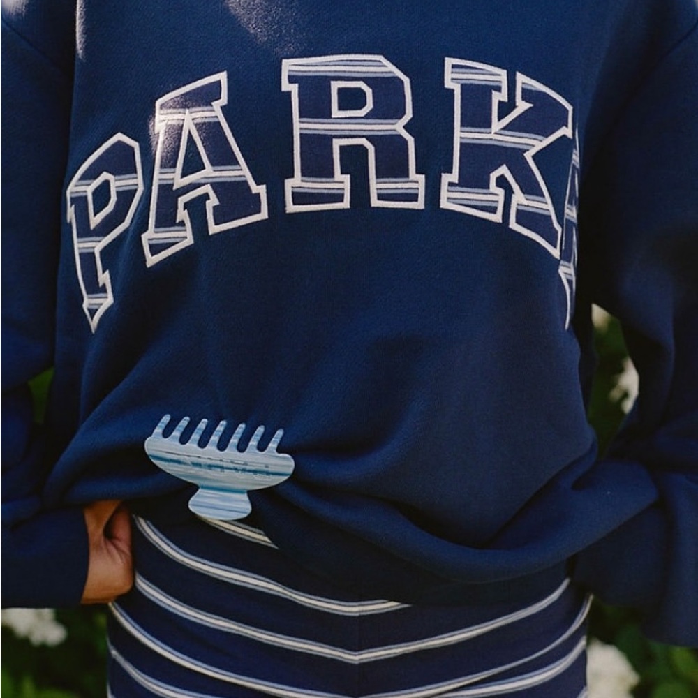 Parke Emma and Maggie Stripe Denim Mockneck